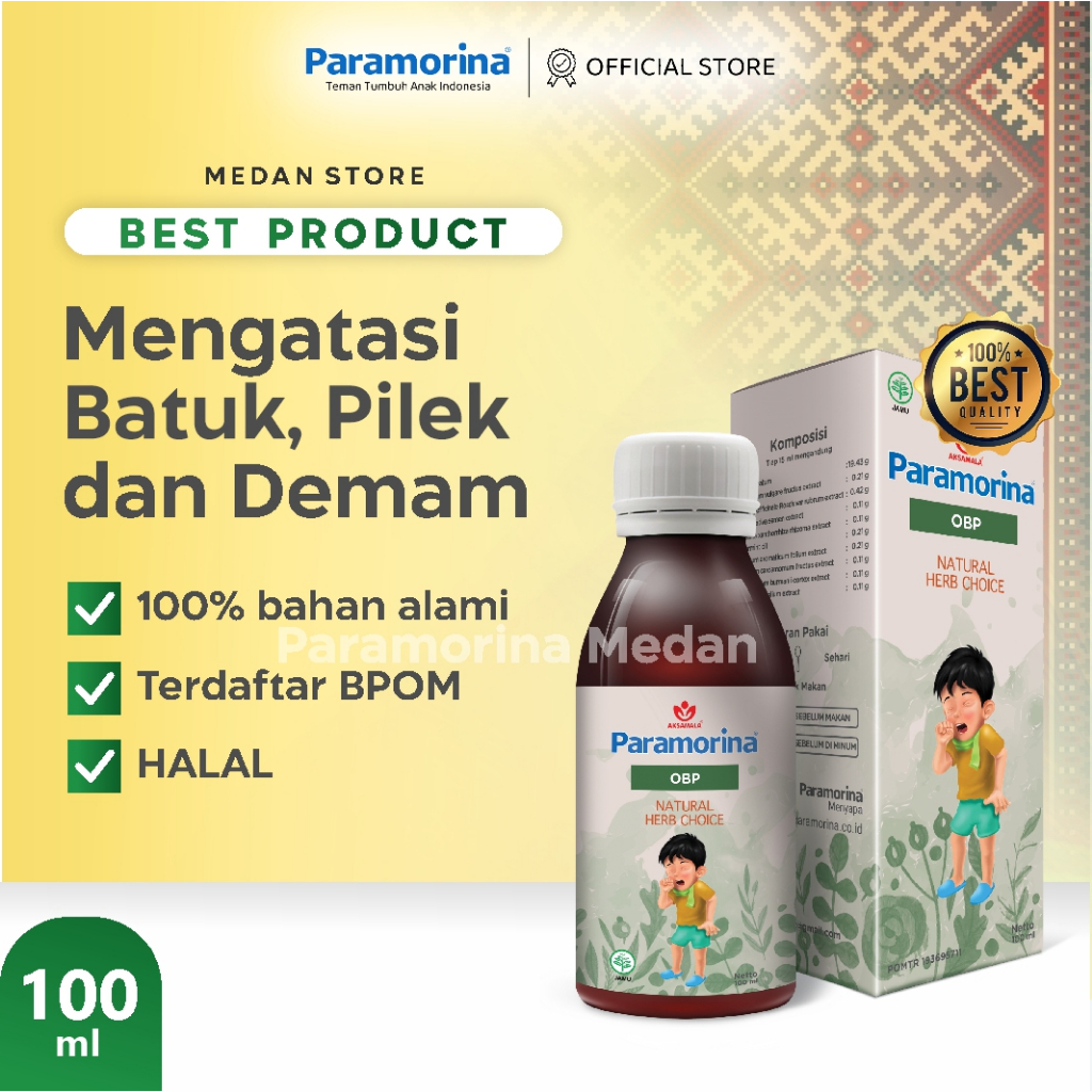 PARAMORINA Obat Batuk Pilek Anak usia 1 tahun sampai 12 Tahun - Paramorina Official Medan