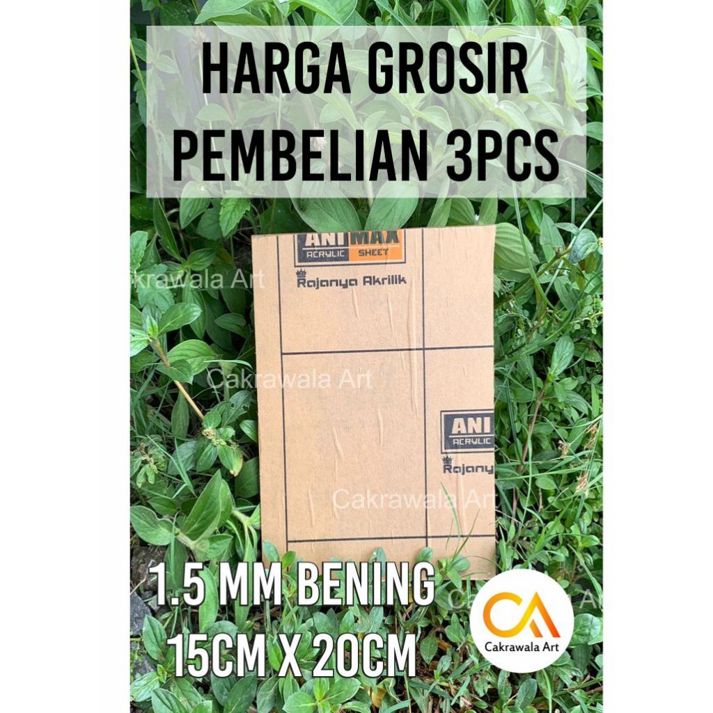 

Akrilik Lembaran Bening Tebal 1.5mm (15cm x 20cm) BERKWALITAS