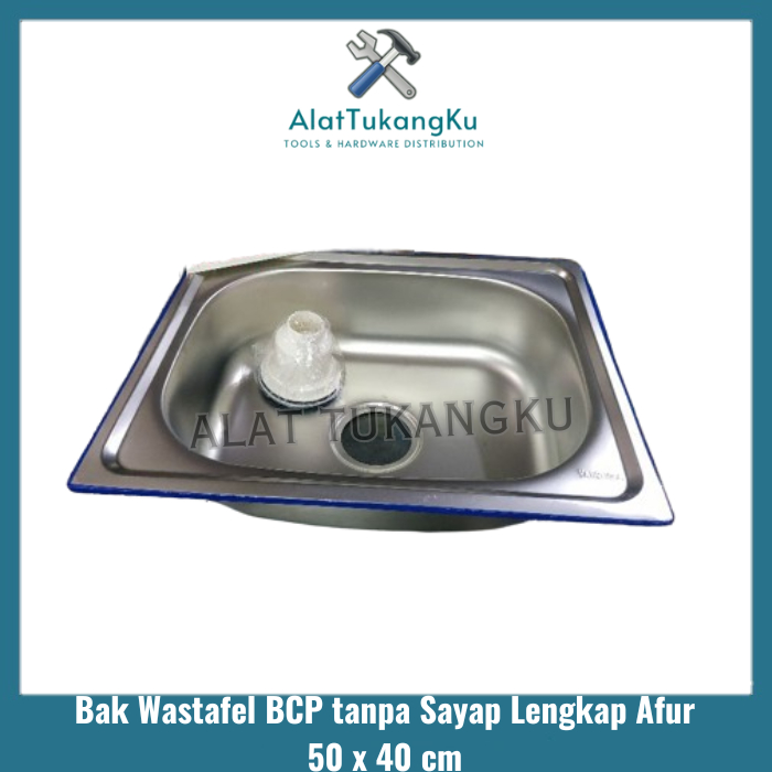 Bak Cuci Piring Wastafel Stainless Steel Anti Karat Ukuran 50x40 / bak cuci piring stainless Steel 1