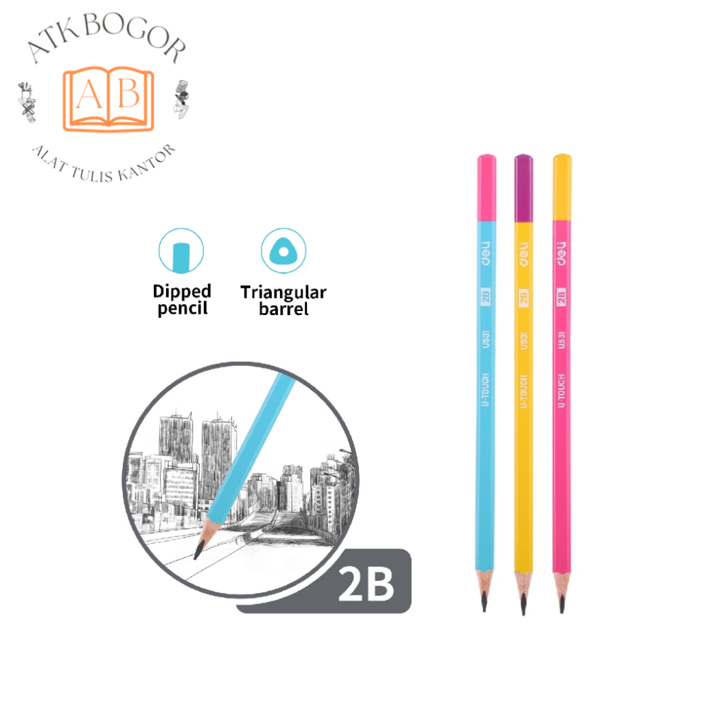 

Pensil 2B Segitiga Deli U53100 Graphite Pencil