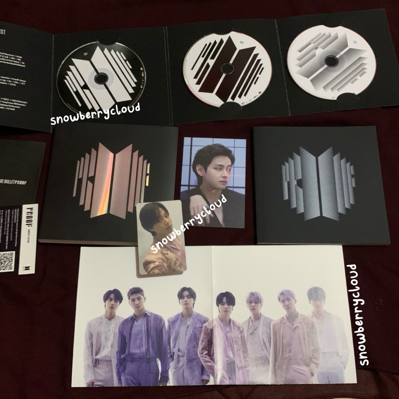 (READY) UNSEALED ALBUM BTS PROOF COMPACT EDITION PHOTOCARD JIMIN POSTCARD TAEHYUNG FULLSET