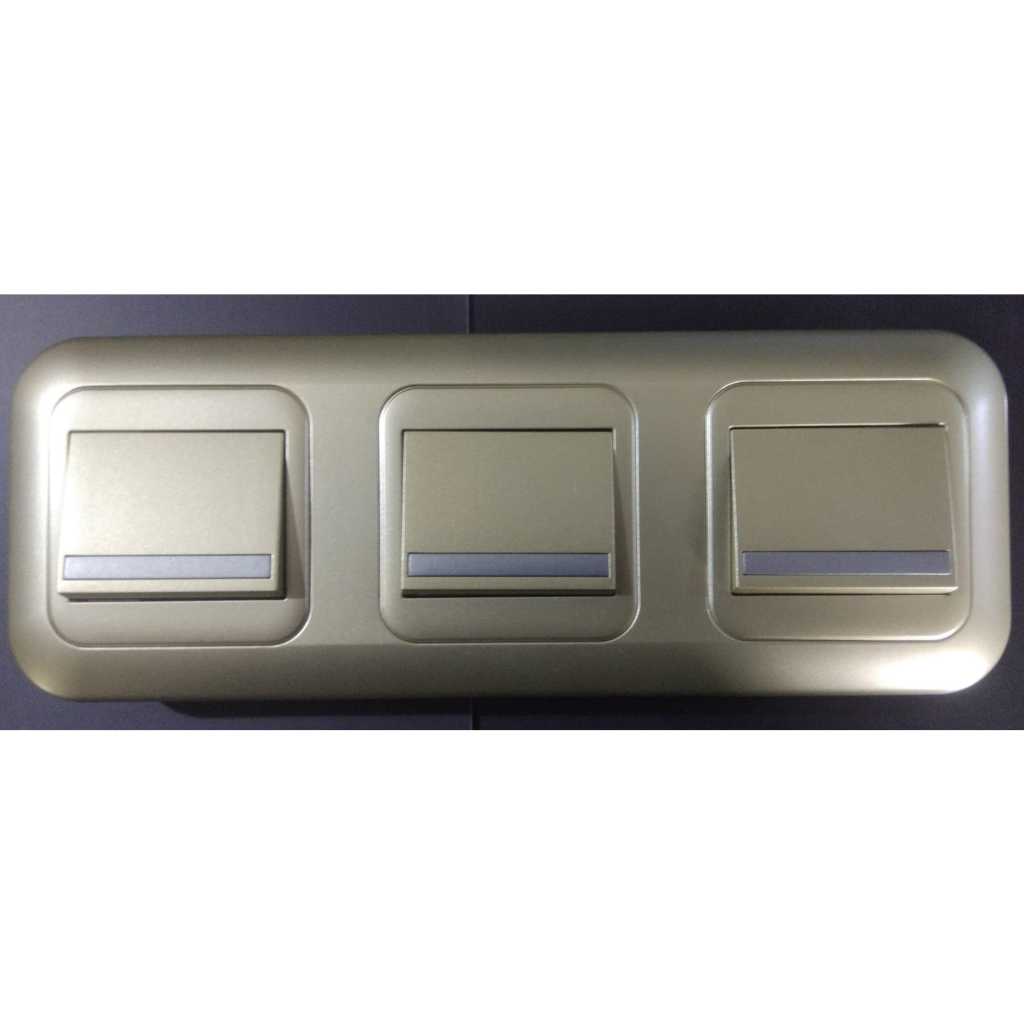 Saklar Hotel Triple 3 Gang "PANASONIC" Gold