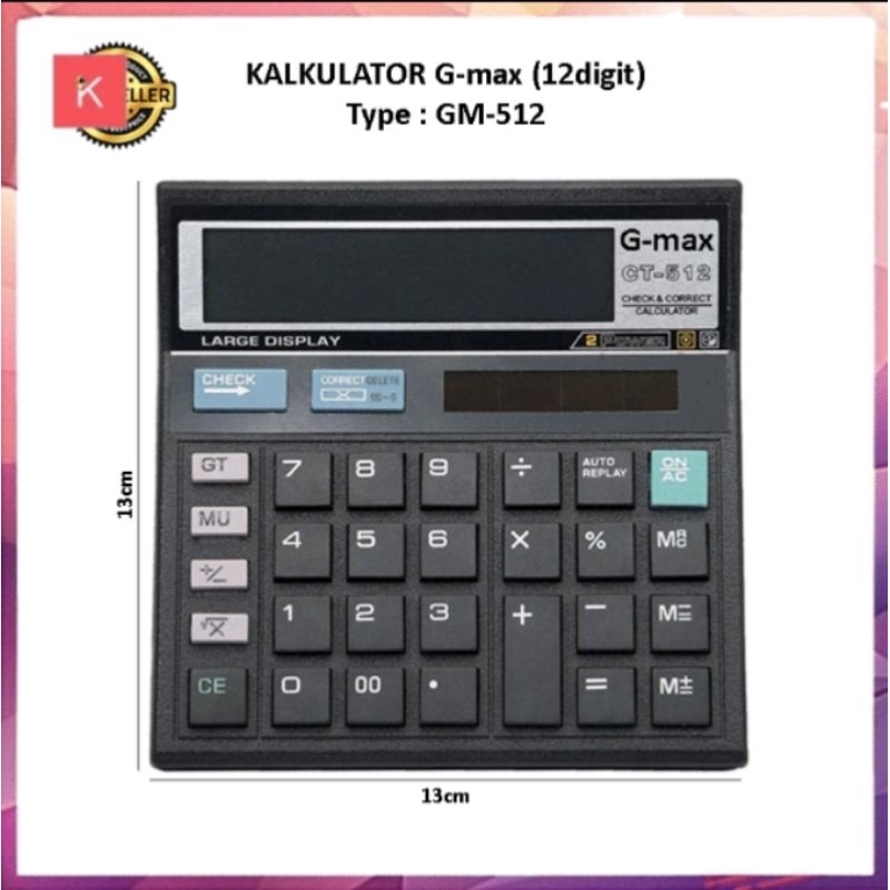 

Kalkulator Digital 12 Digit G-Max GM-512