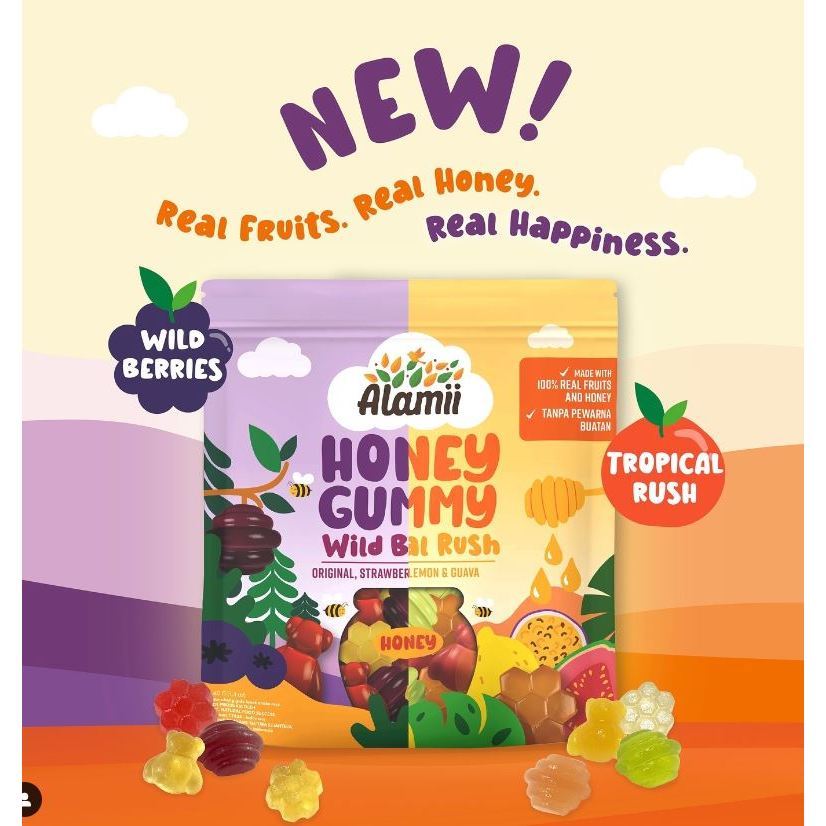 

Alamii Honey Gummy Alamii Honey Gummy Tropical Rush Alamii Honey Gummy Wild Berries - Cemilan Anak Rendah Gula Permen Gummy