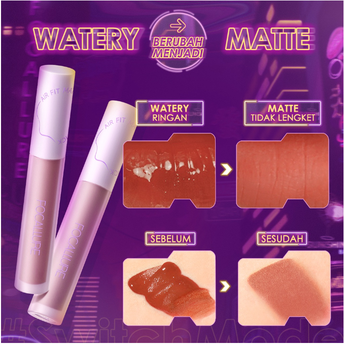 Pinkybar FOCALLURE Airy Matte Lipstick Waterproof Lip Tint Long-Lasting