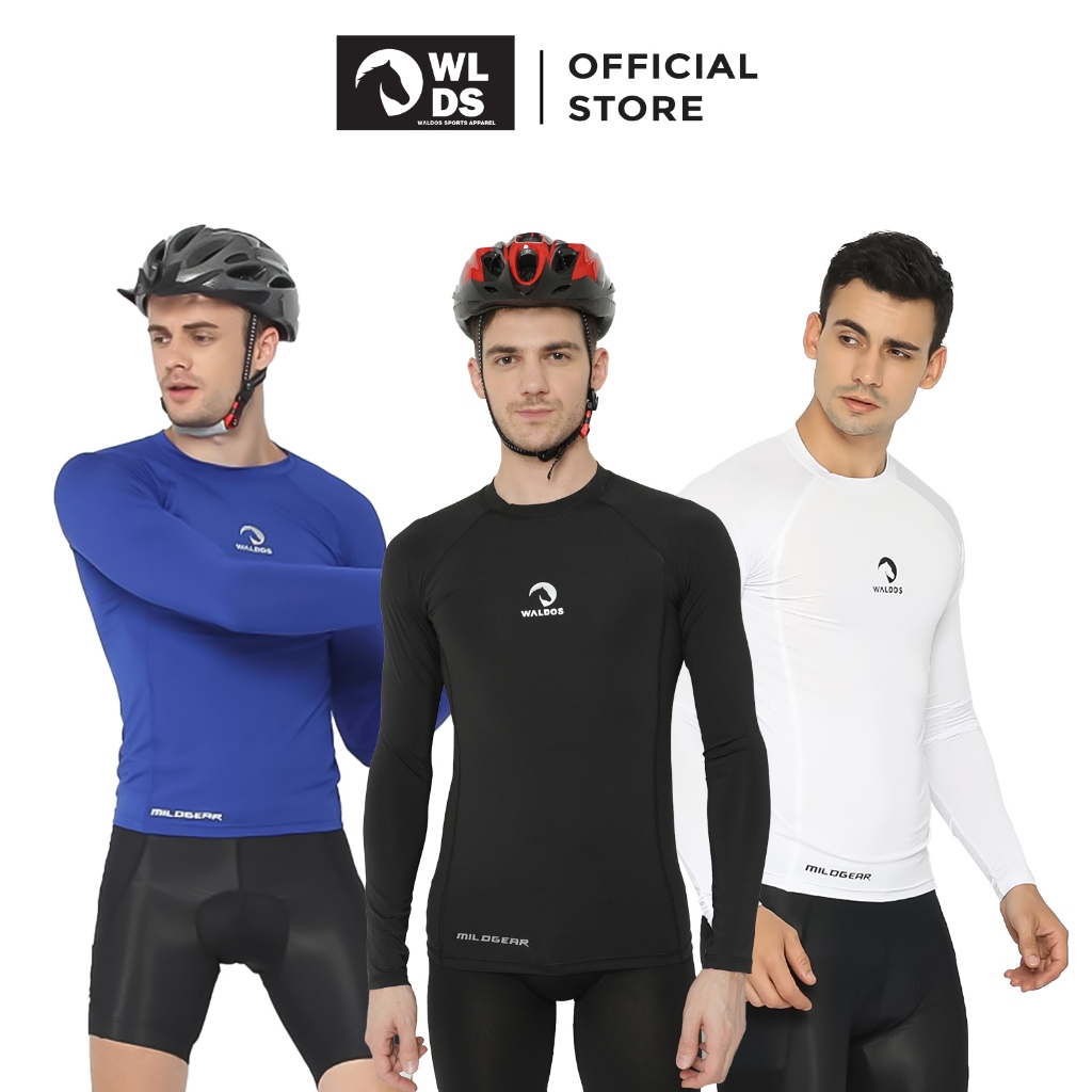 WLDS WALDOS Baselayer Pria Round Neck Sepeda Running Cycling Sport
