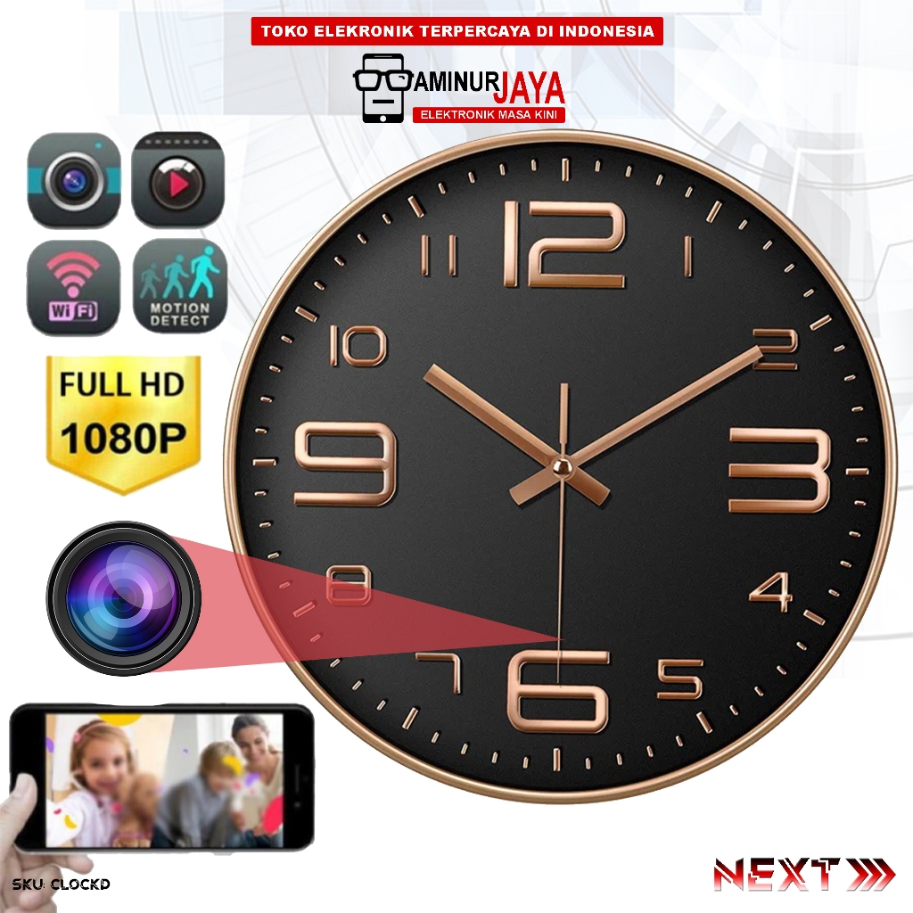 IP Camera Wifi Jam Dinding Wireless Kamera CCTV Wall Clock Hidden Spycam Full HD 1080P 4K Cctv Rumah