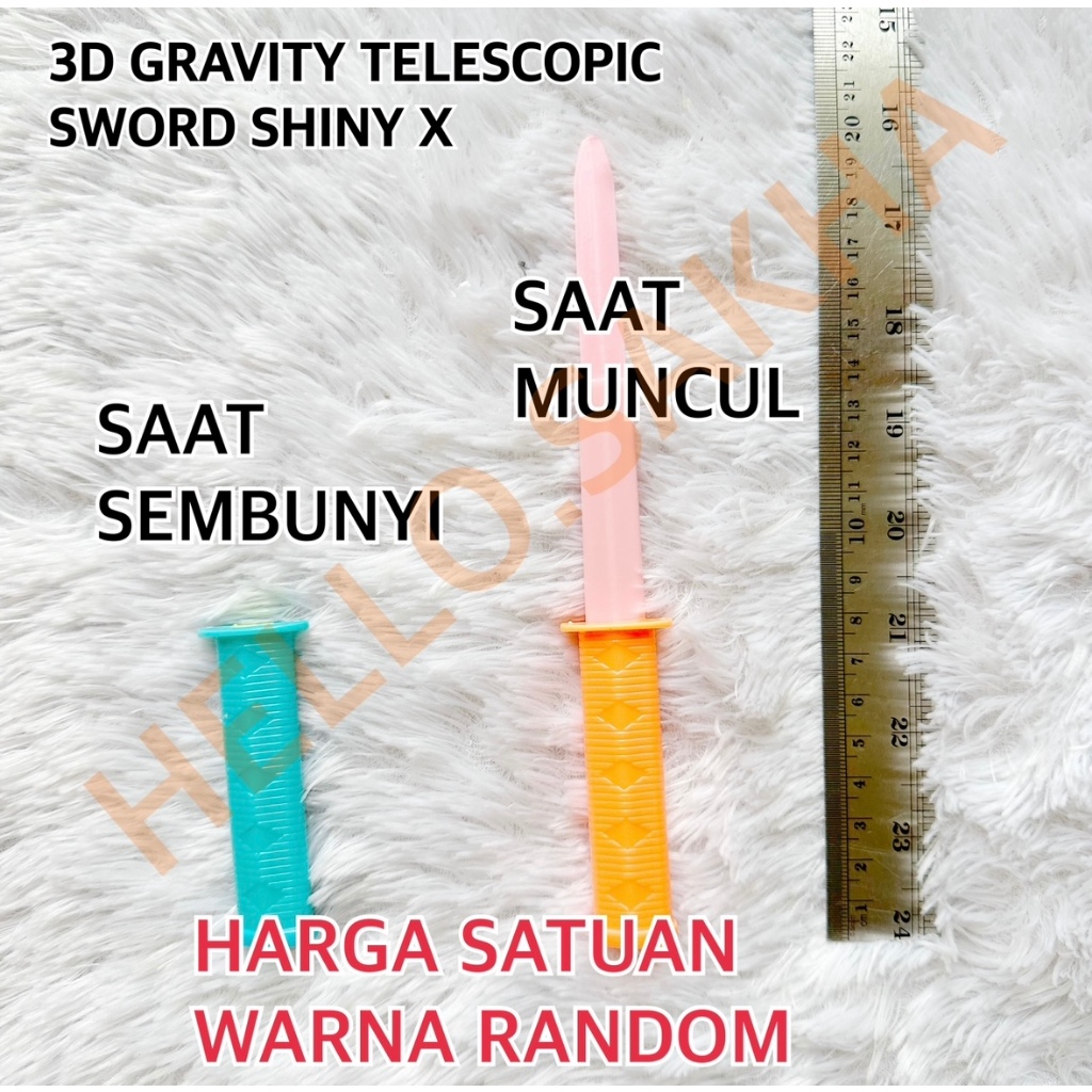 MAINAN 3D GRAVITY TELESCOPIC SWORD SHINY X PISAU SEMBUNYI PEDANG MAINAN TOYS MAIN PERAN WARNA WARNI