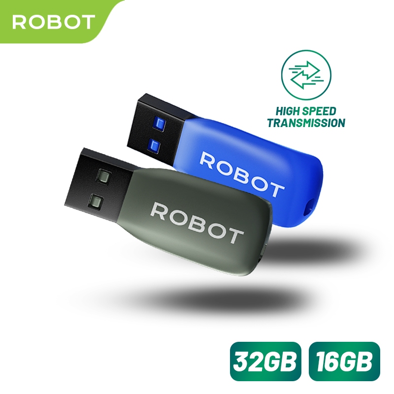 ROBOT Flashdisk USB High Speed 16GB/32GB Flash Drive All Metal Portable for All Windows RMF616/RMF63