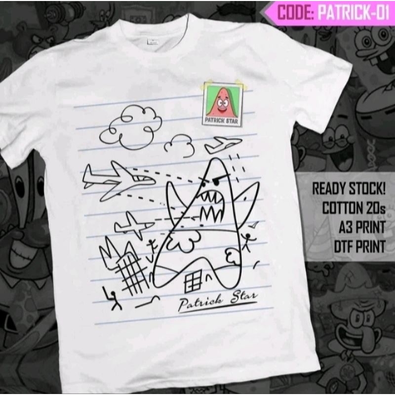 Kaos Patrick keren / kaos patrick lucu / kaos Distro