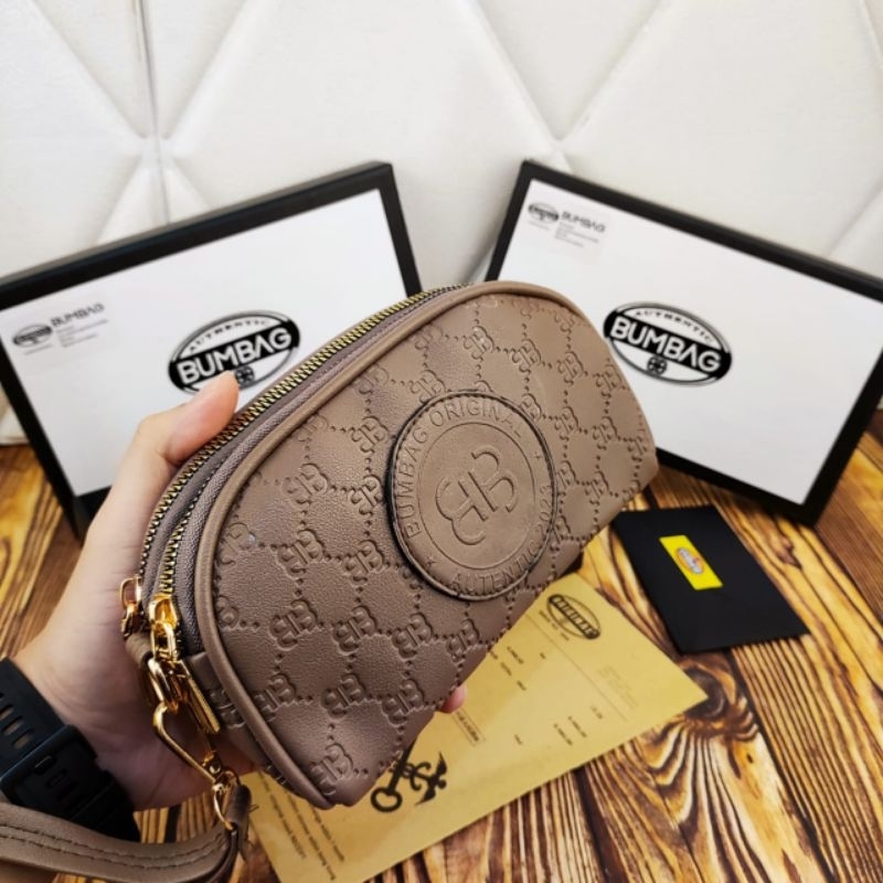 BUMBAG - DOMPET WANITA 2RESTLETING OVAL ORI EMBOSSED 191540