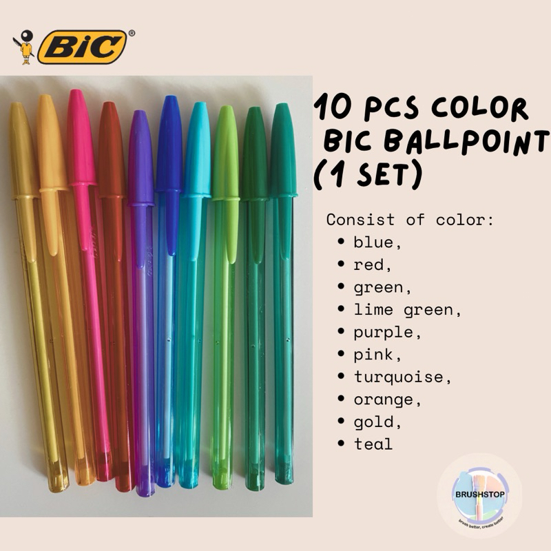 

Ballpoint bolpen BIC Pen 10 colors 1.2mm Crystal Ball
