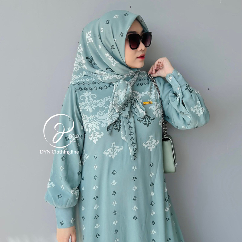 DYN Clothing Leona Dress FREE HIJAB - Gamis wanita Simple - Fashion Muslim - Gamis set Hijab-3