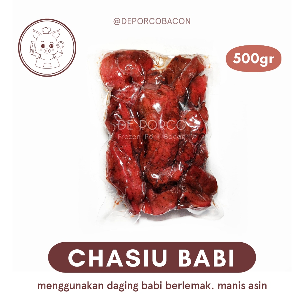 

DEPORCO Pork Chasiu / Chasio Cha Siu Charsiew Jasio Medan Daging Babi Merah (500gr)