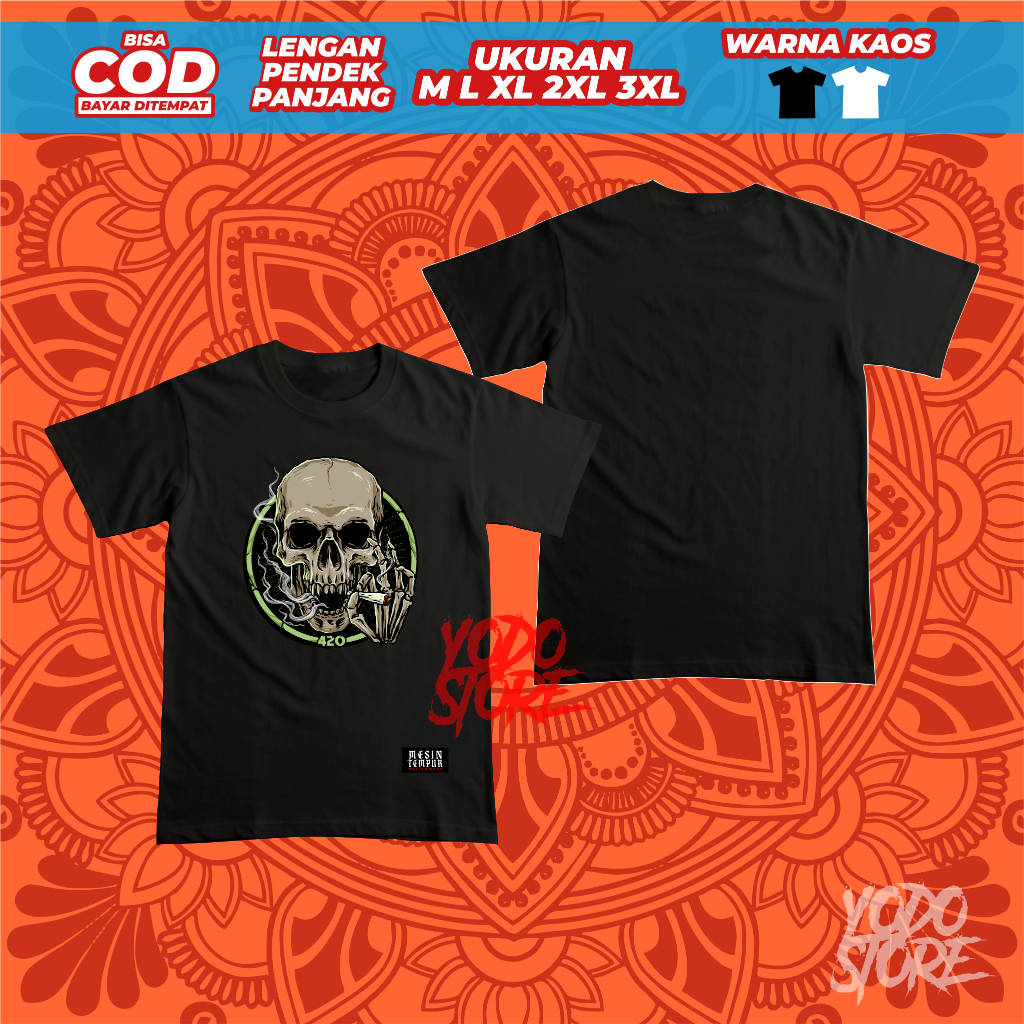 Kaos Distro Baju Tshirt Murah Tengkorak