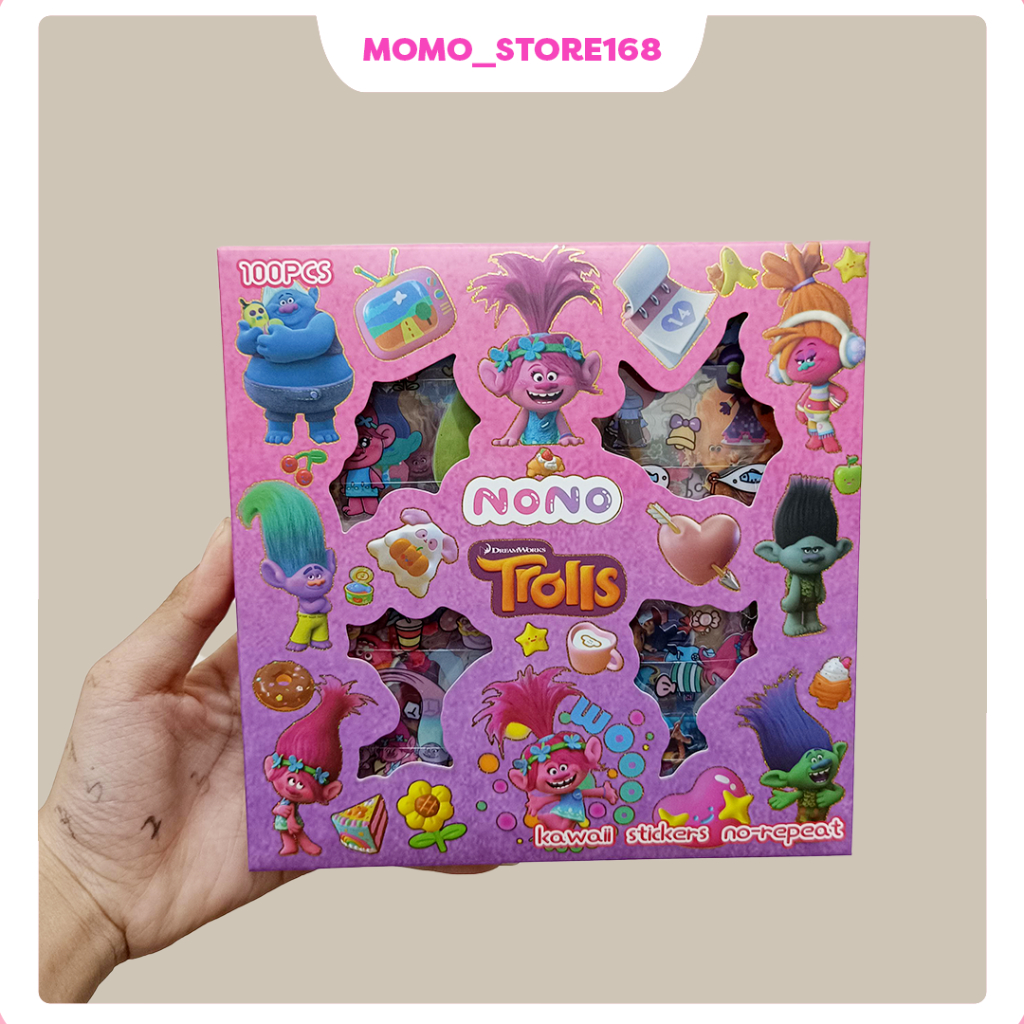 

Stiker Trolls Stiker Trolls Momo Nono 100 lembar Mainan anak