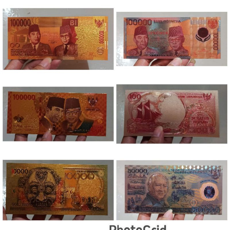 souvenir gold foil / replika uang Indonesia
