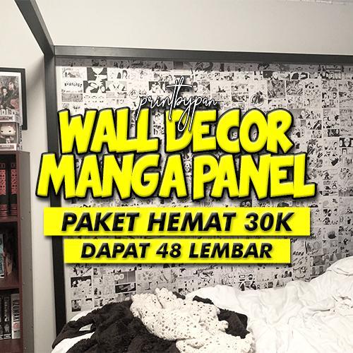 (30K) Poster Dinding Anime Manga Wall Decor Panel - Sticker Hiasan Dinding Wallpaper Kamar - Black C