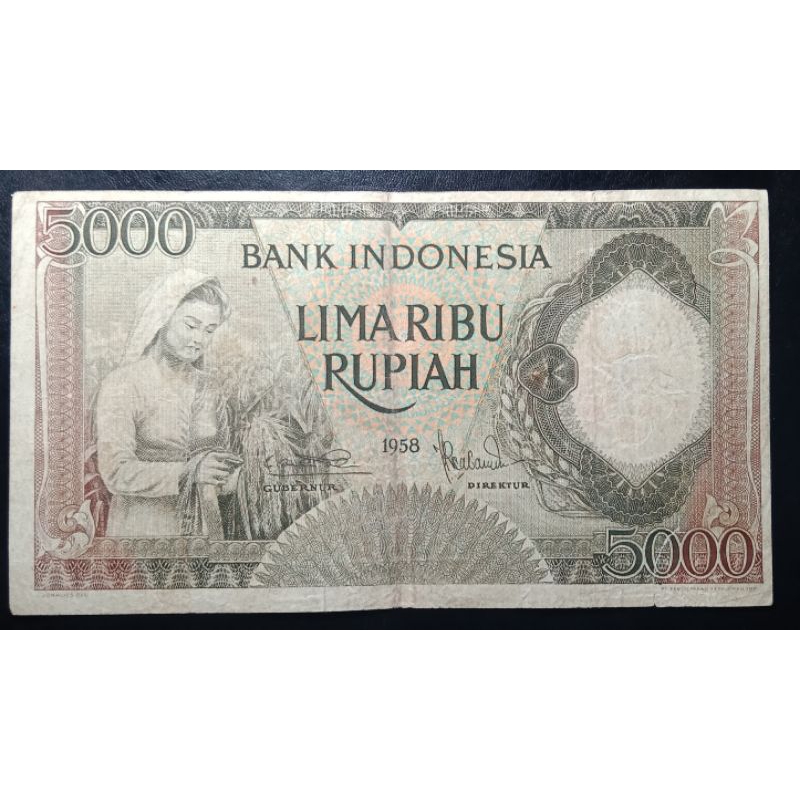 UANGKUNO 5000 RUPIAH PEKERJA THN  1958