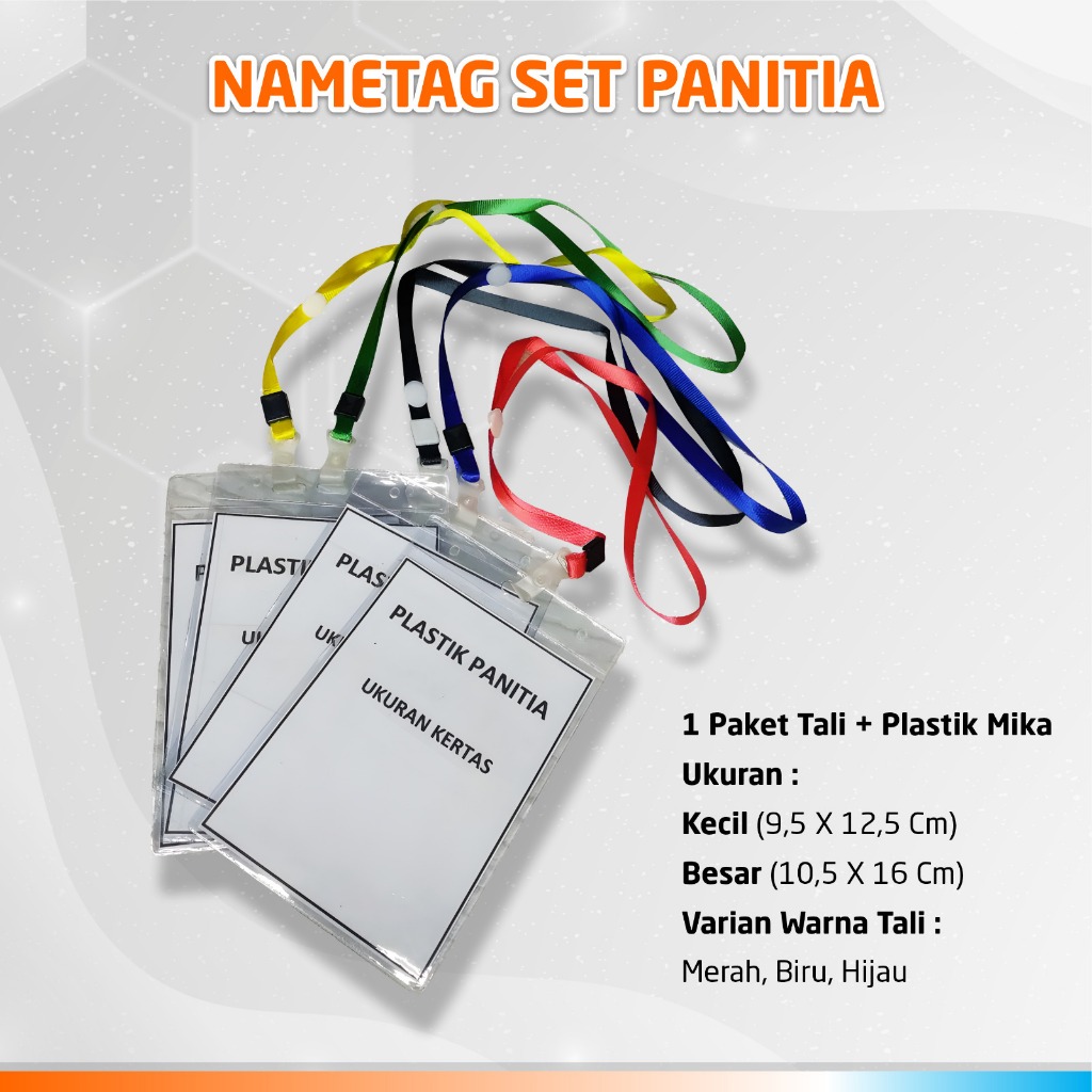 NAME TAG SET PANITIA + TALI / COCARD PANITIA / ID CARD PANITIA MIKA PLASTIK