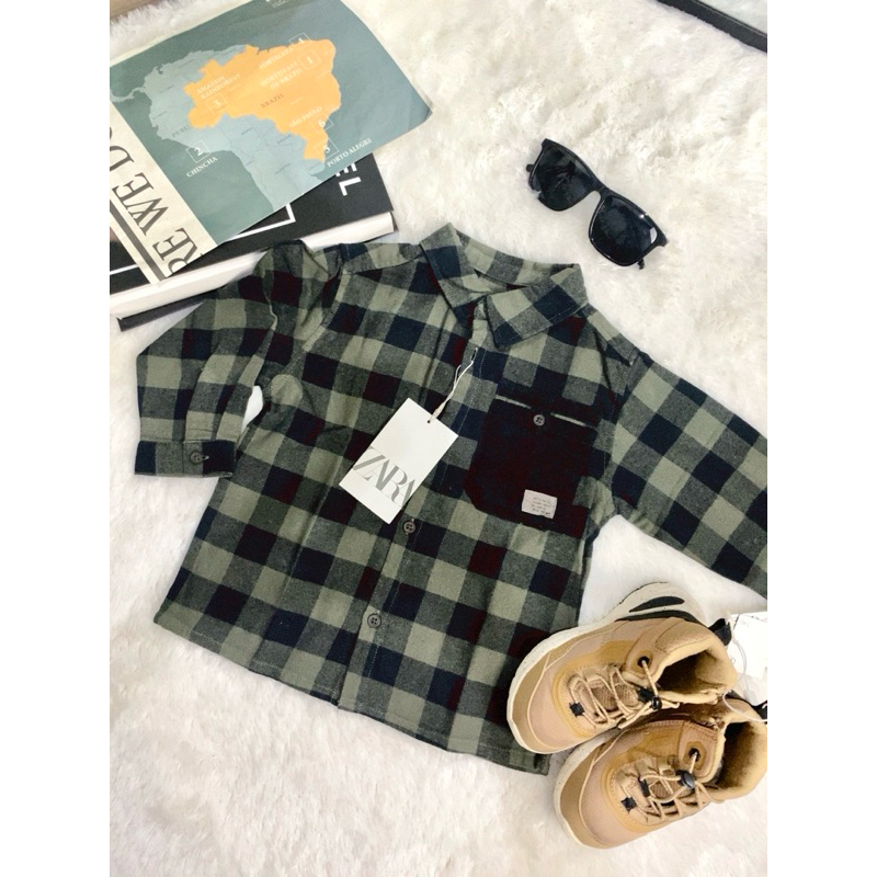 Aleeya apparel - ZARA Checked Shirt with Contrasting Pocket 18-24 m