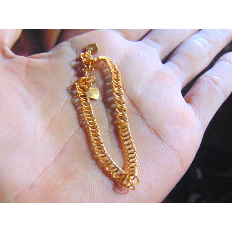 gelang emas muda susun sirih /gelanh emas asli 2 grm/ gelang anak/dewasa gelang emas muda /gelang em