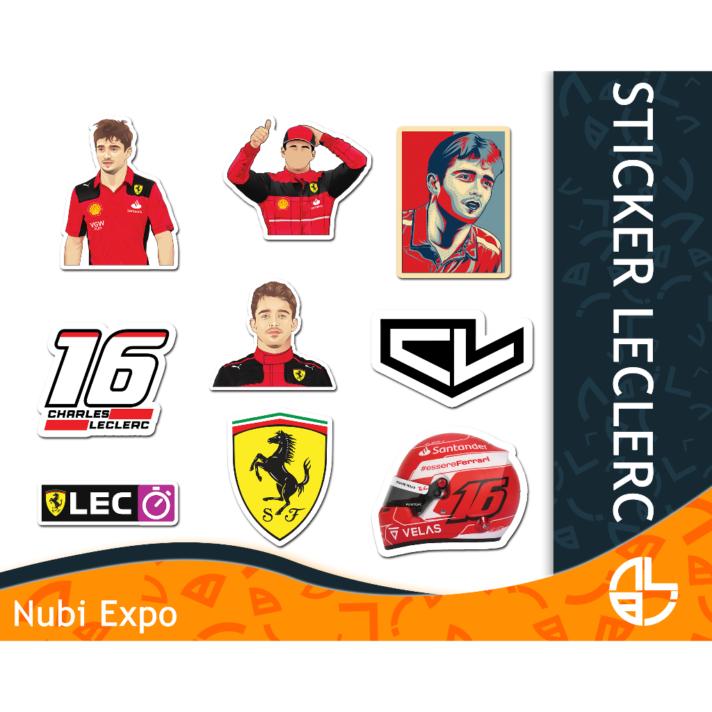 

CHARLES LECLERC STICKER PACK | Sticker Pack F1 Leclerc | Sticker Laptop | Sticker Formula one |