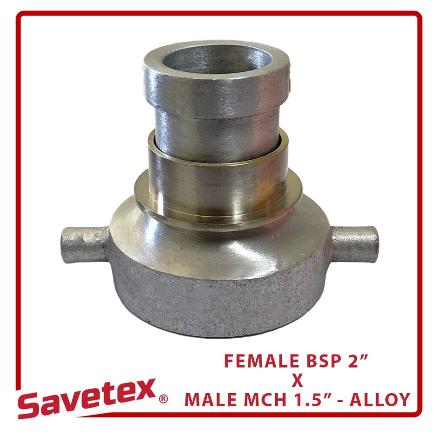 Adaptor Reducer Female BSP 2" x Male Machino 1.5" - Alumunium