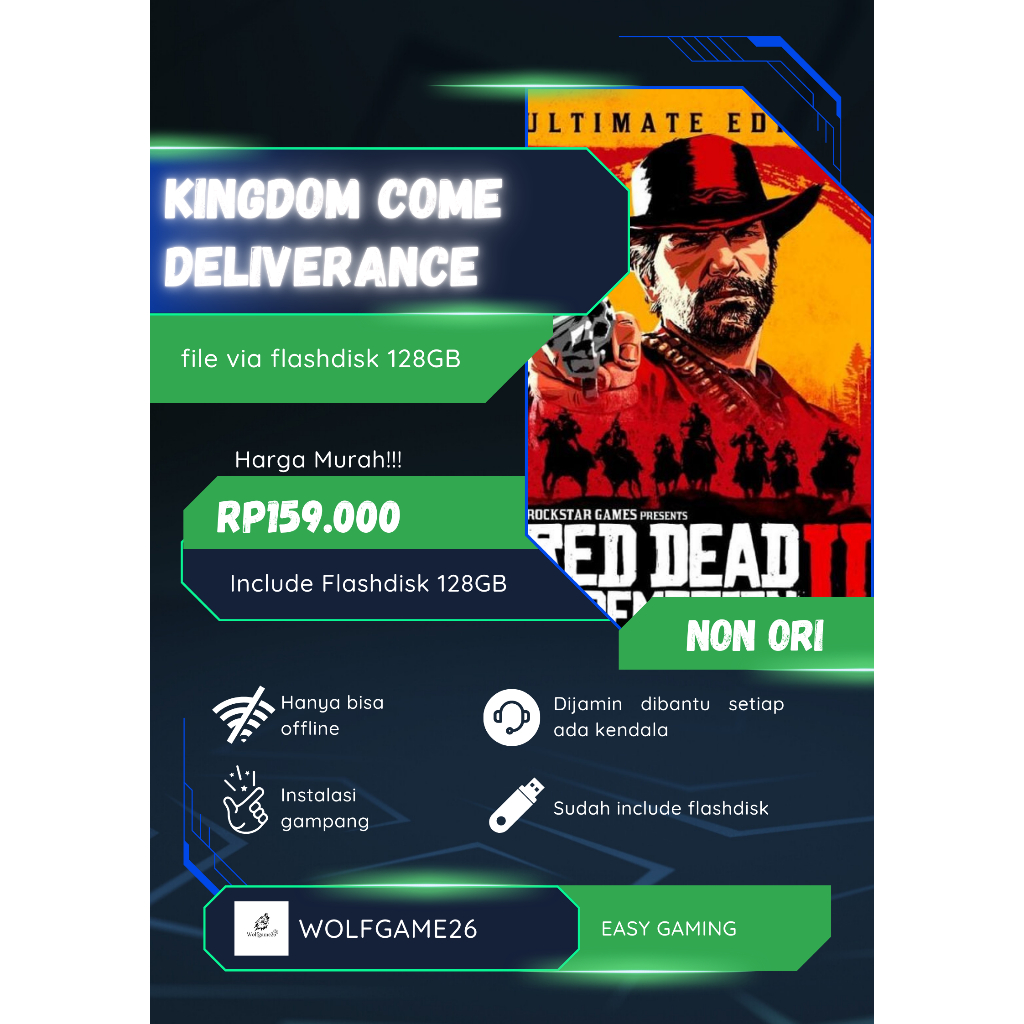 Red Dead Redemption 2 Ultimate Edition [Offline Only] Game File PC Via Flashdisk. FLASHDISK ISI GAME