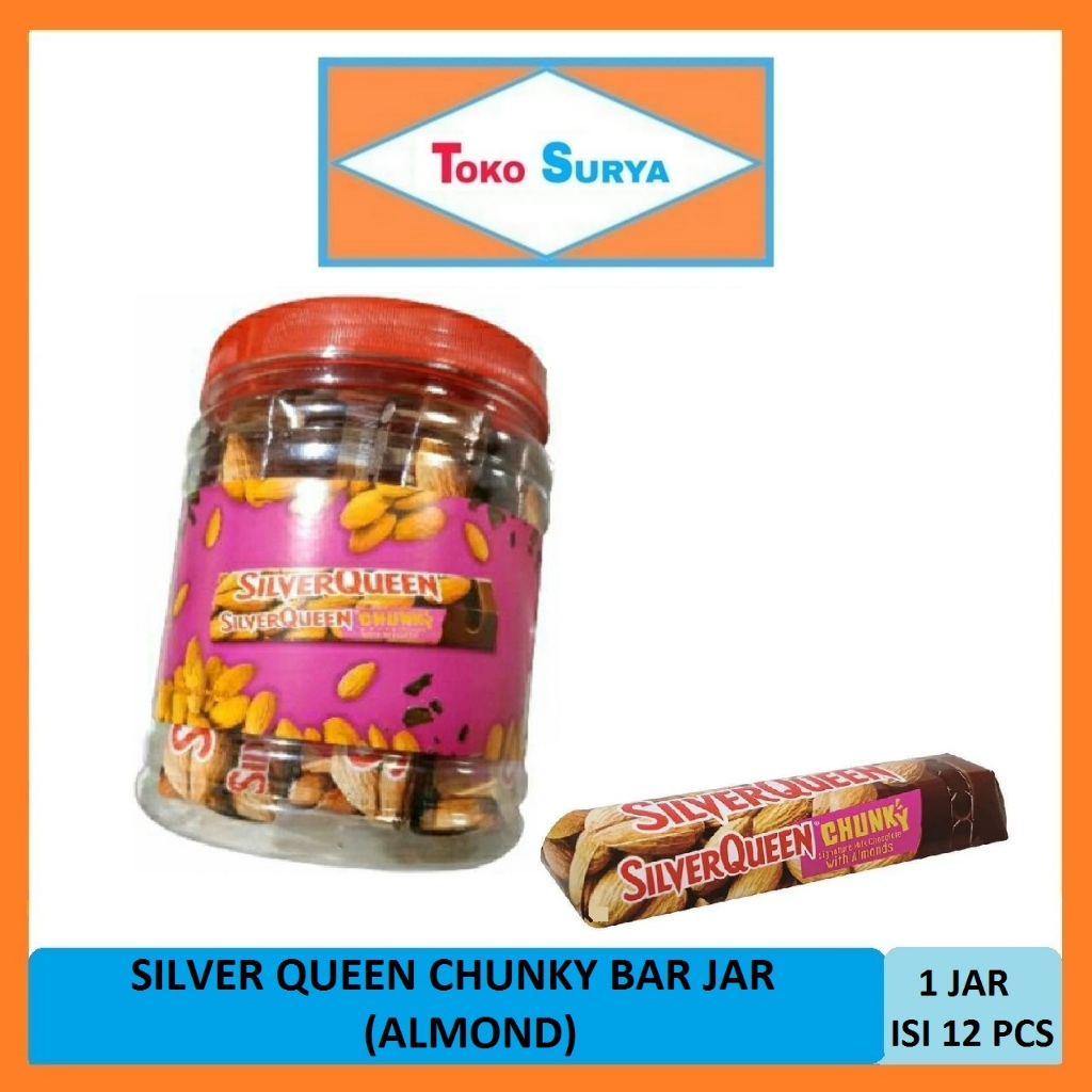 

Silver Queen Chunky Bar Jar Almond 12 Pcs x 33 Gr