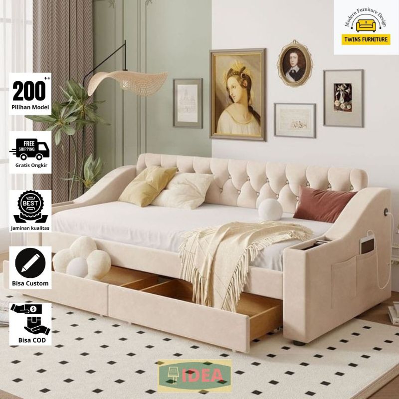 IDEA - Sofa Nyaman Minimalis/Sofa Tidur/Sofa Bed Laci