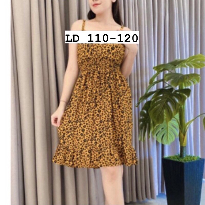 MINI DRESS YUKENSI RAYON LEOPARD MACAN  DASTER BIGSIZE JUMBO BESAR
