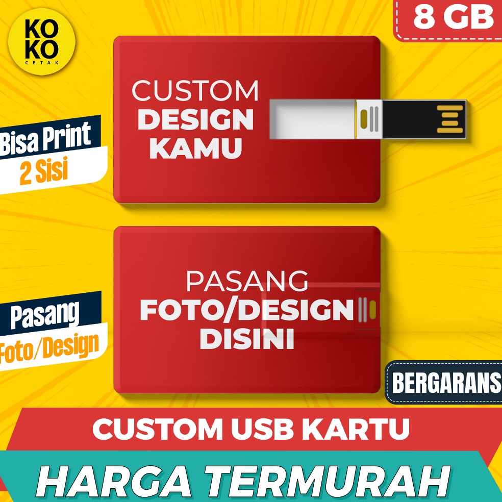Flashdisk Kartu 8 GB Custom  Flashdisk ID Card  USB Custom 2 SISI ART G3X3