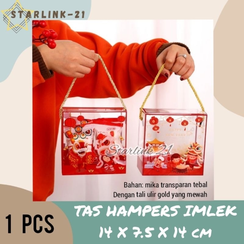 

TAS HAMPERS IMLEK | Tas Toples Kue Imlek 14 x7.5x14 cm