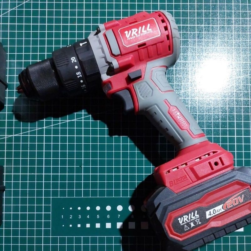 Hammer Drill Bor Cordless Vrill VID2013 Bor Impact Baterai