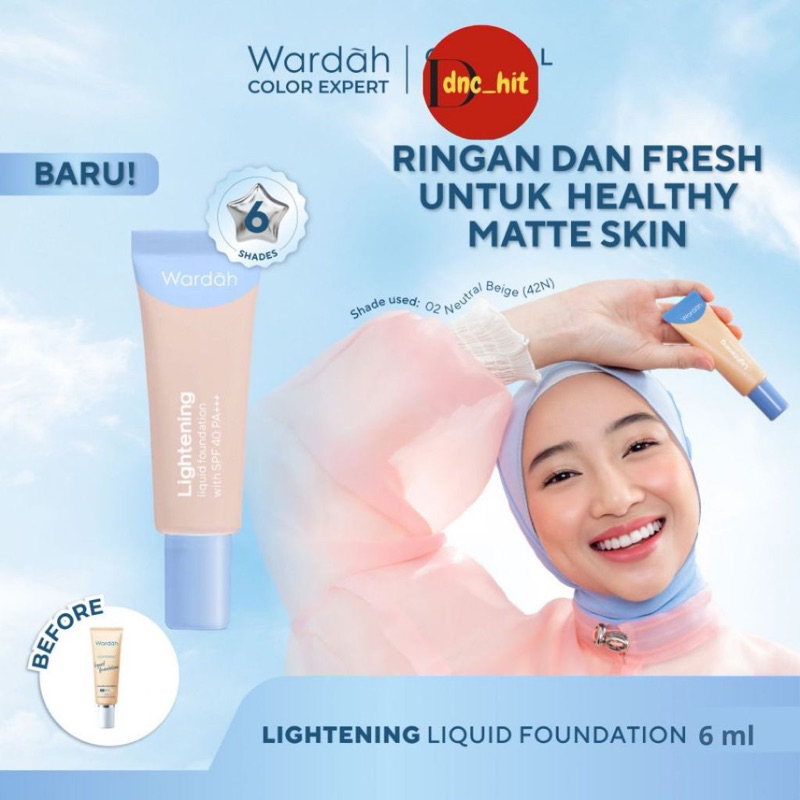 WARDAH LIGHTENING LIQUID FOUNDATION SACHET - 6ML - MINI SACHET