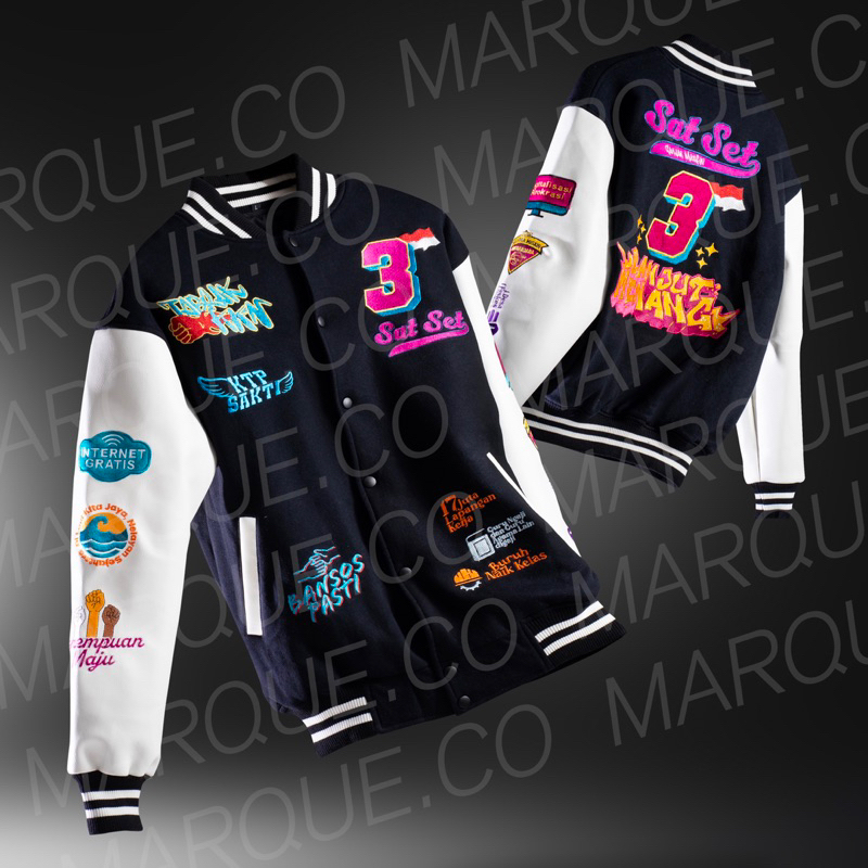 PRE ORDER Official Varsity Jacket TPN Ganjar Mahfud - Jaket dari MARQUE.CO, yang Menjadi Vendor untu