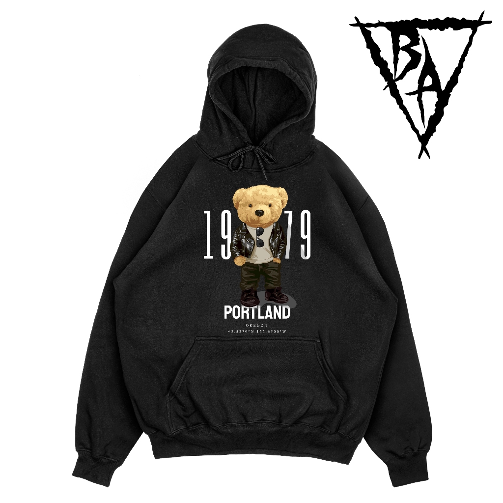 Hoodie Oversize Portland Edition Original By Black Anthem jaket distro sweater 24 - Hitam
