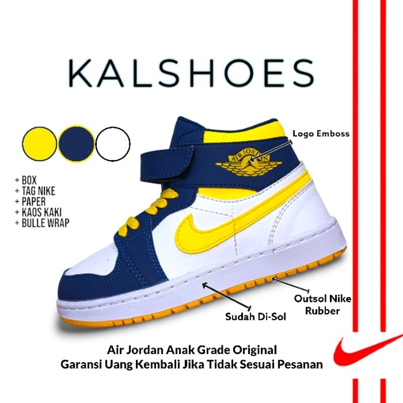 Sepatu Sneakers Anak Laki Laki Dan Perempuan Cowok Cewek Jordan Michigan Grade Original Premium Qual