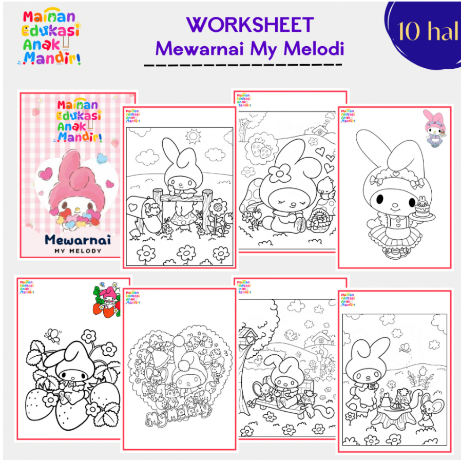 BUKU MEWARNAI ANAK PAUD TK SD BALITA 2 3 4 5 6 TAHUN TEBAL COLORING BOOK FOR KIDS TEMA HEWAN KARTUN 