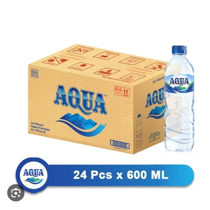 

Aqua 600 ml Akua Mineral Air Minum Tanggung Botol Air Putih (1 dus isi 24 botol)