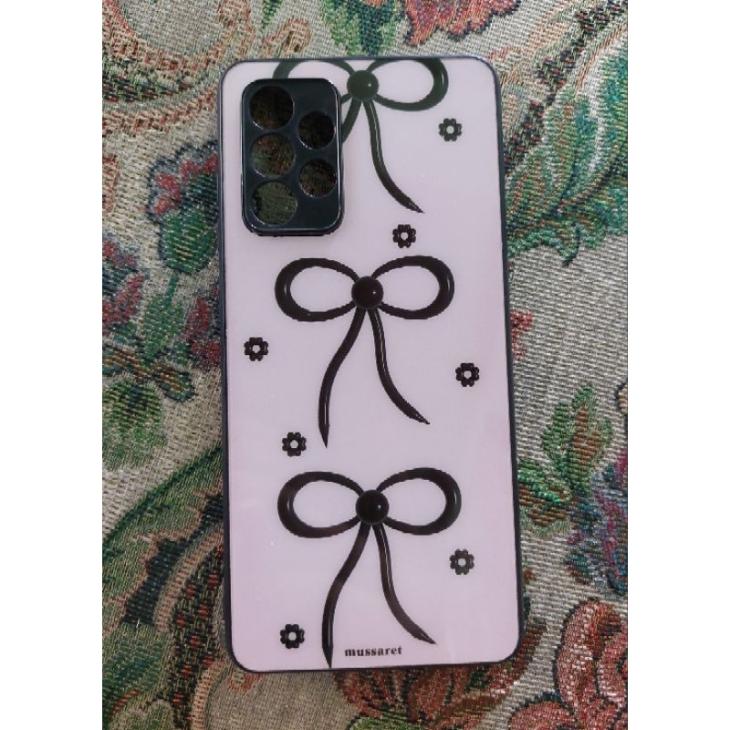 Preloved Bow Flower Case - Pink Black - Type Samsung A52s