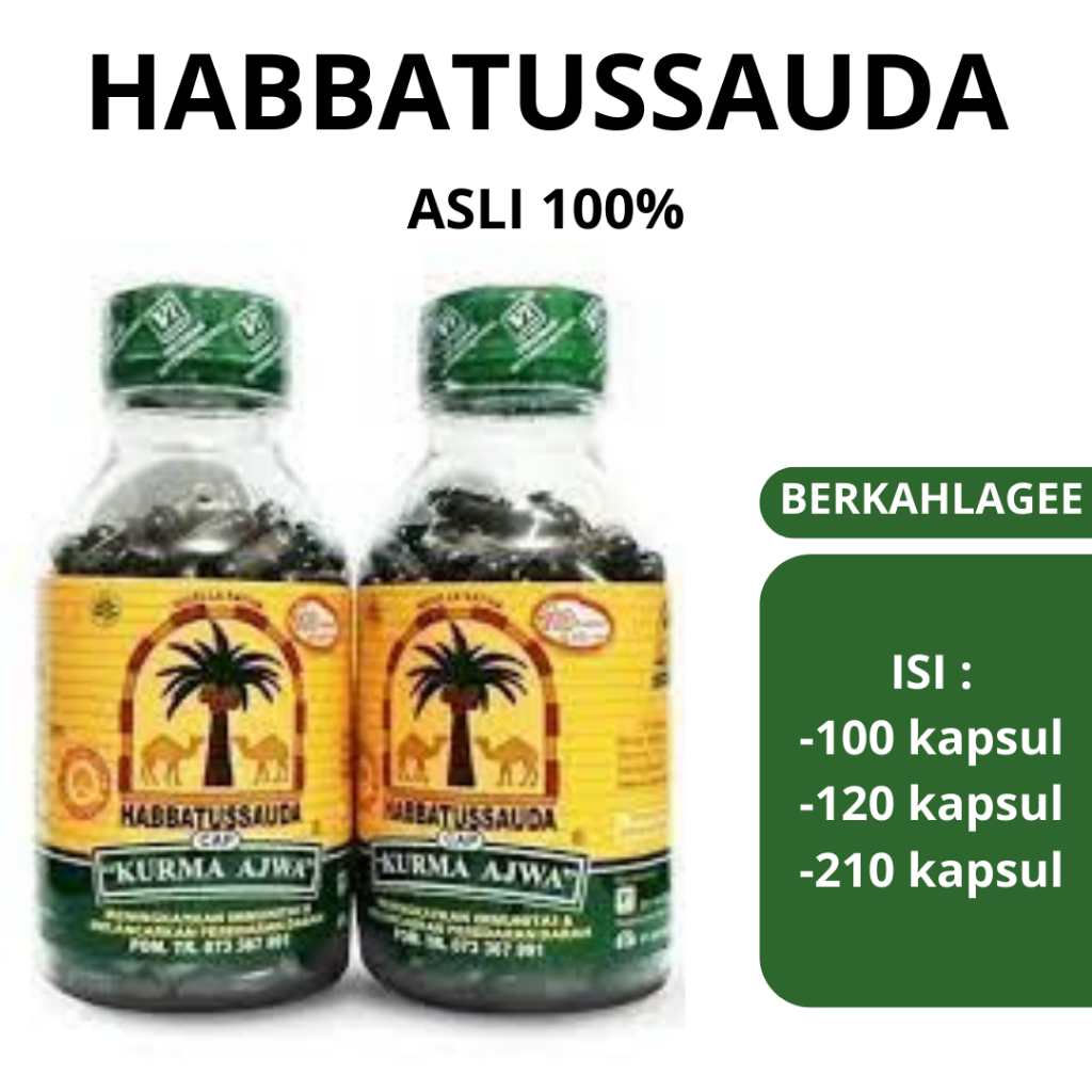 HABBATUSSAUDA Cap Kurma Ajwa ASLI 100% | habbatussauda ajwa, jintan hitam, sunnah Rasolulloh saw