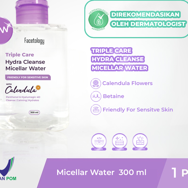 FACETOLOGY TRIPLE CARE HYDRA CLEAANSE MICELLAR WATER