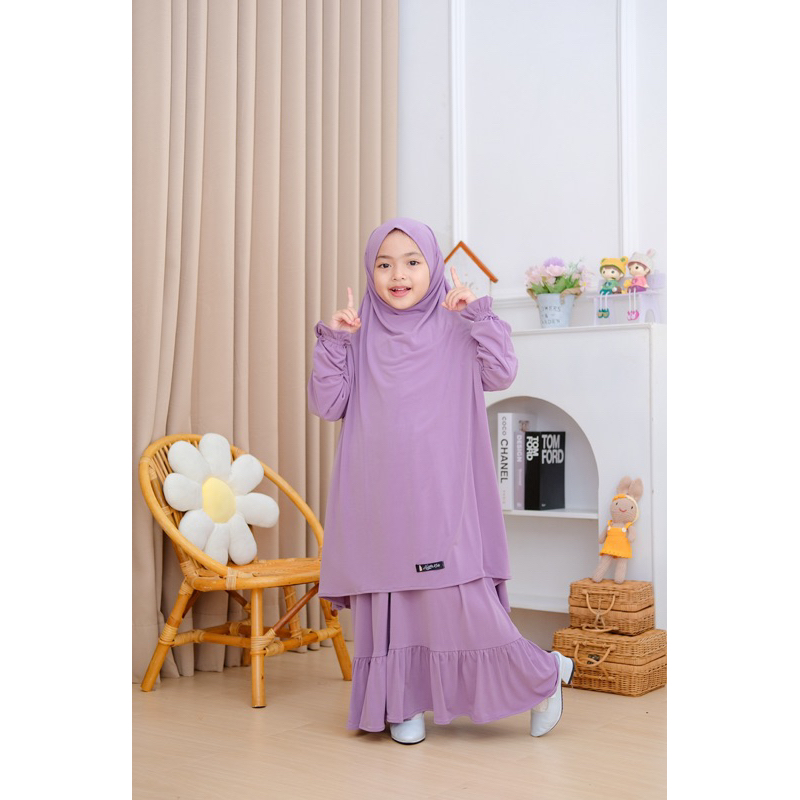 hot pakaian muslim anak perempuan baju gamis anak perempuan muslim syar'i cadar one set french