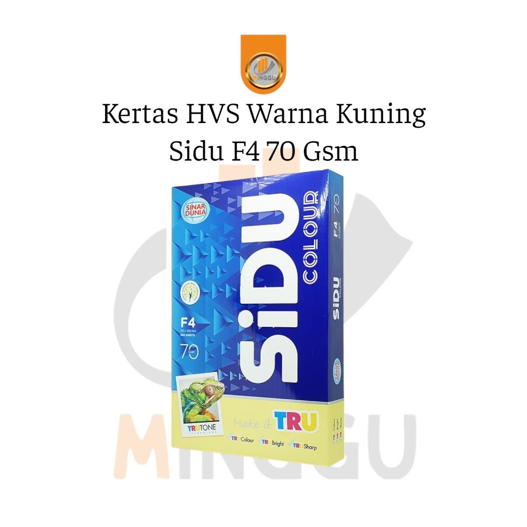 

Kertas HVS Warna Kuning Sidu F4 70 Gsm