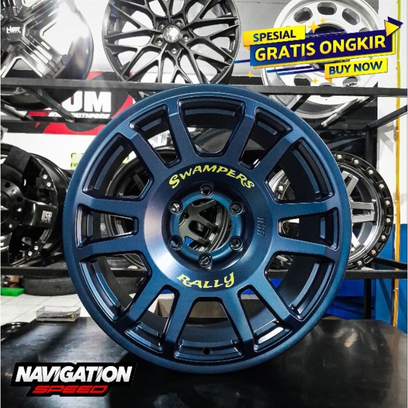 Pelak Velg Racing Terlaris Hsr Swampers R18 Buat Fortuner Hilux Triton Pajero dll Ring 18 Dark Blue