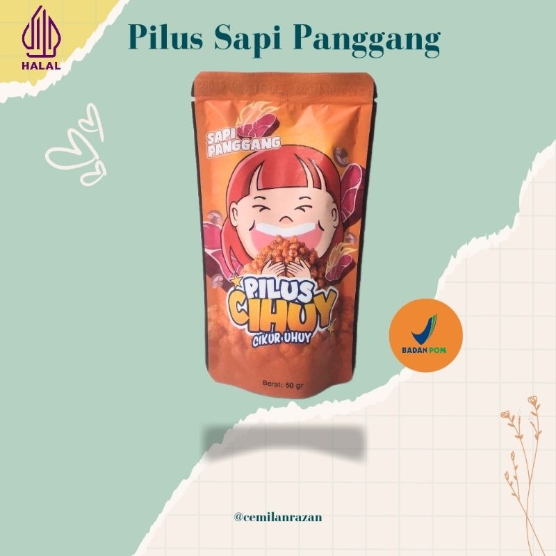 

cikur pilus cihuy rasa sapi panggang jajanan kekinian