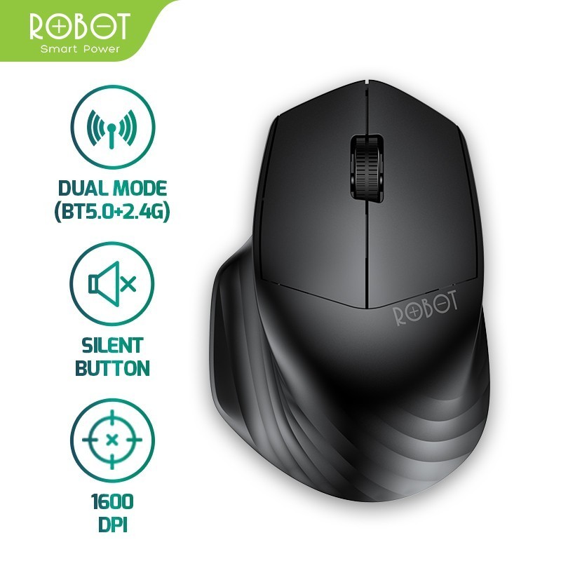 Mouse Wireless ROBOT M350 Silent Click 1600DPI USB & Bluetooth