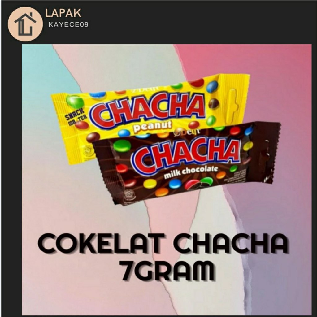 

Cokelat Chacha satuan 7 gram - rasa milk chocolate